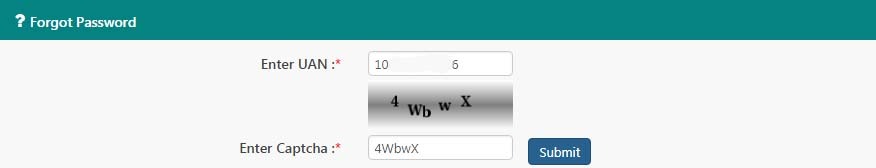 reset UAN password