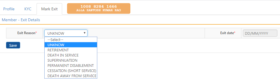 Individual Employee Exit Unified EPF Portal