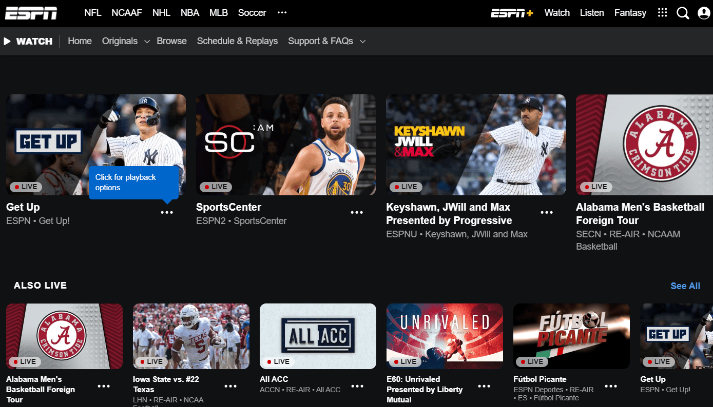 Watch ESPN