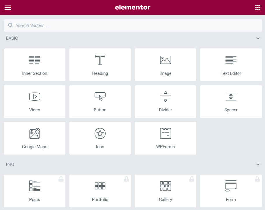 Elementor widgets