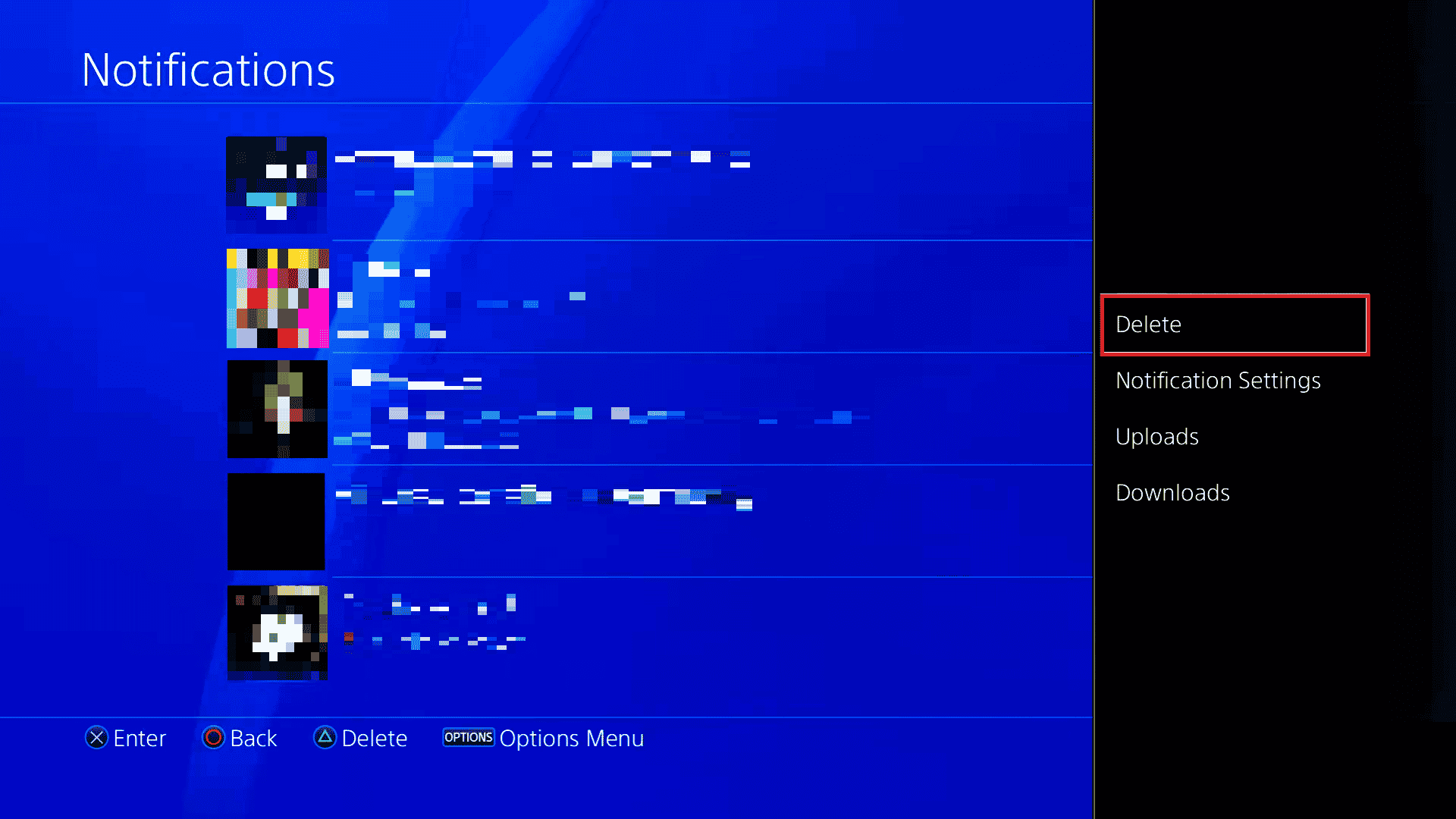 delete nofication on ps4 playstation 4