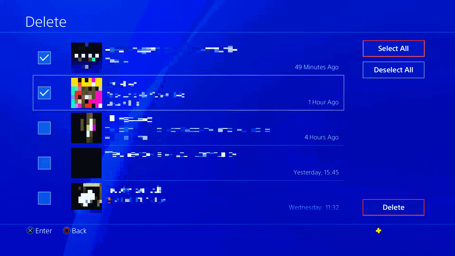select all and delete option in Notifications PlayStation 4 PS4. Fix PS4 Error CE 42555 1 Issue