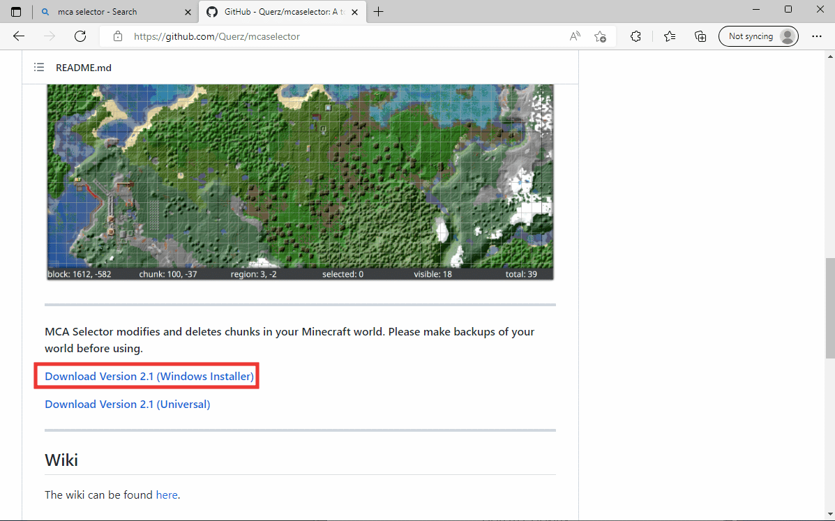 click on Download Version 2.1 Windows Installer