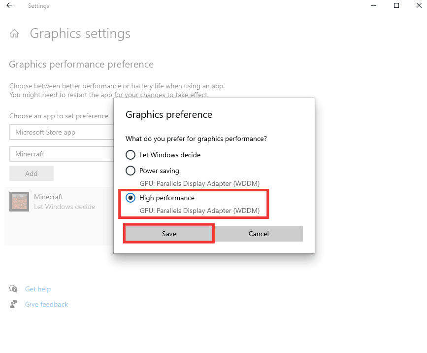 Choose High performance option and click on Save. How Do You Fix Chunk Errors in Minecraft