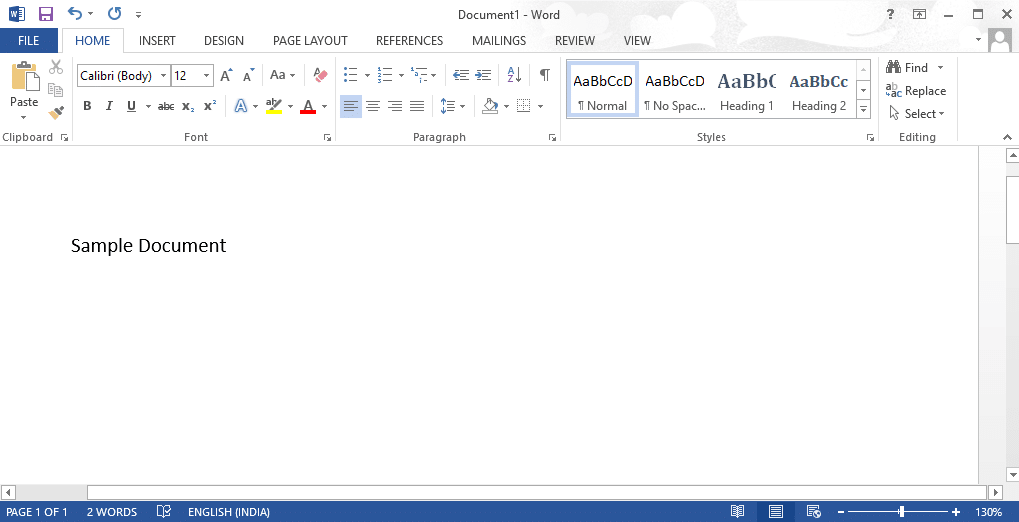 Launch MS Word on your desktop