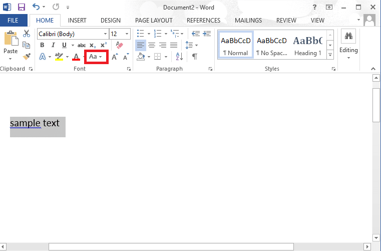 Click on the case dropdown icon in the Home tab. How to Enable or Disable Auto Capitalization in Word