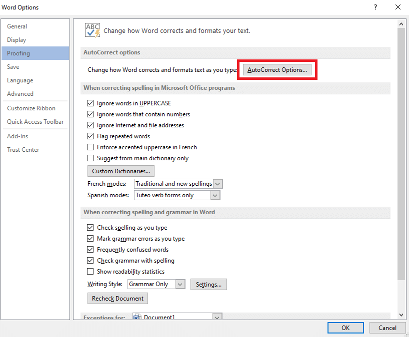 Click on AutoCorrect Options. How to Enable or Disable Auto Capitalization in Word
