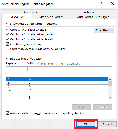 click on OK to turn on the autocapitalization. How to Enable or Disable Auto Capitalization in Word
