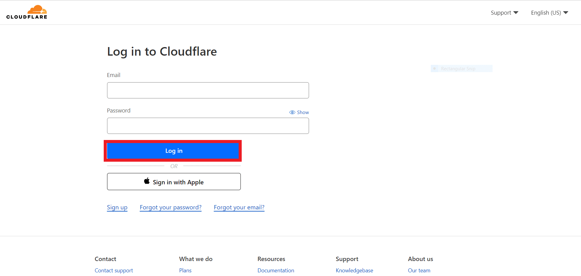 log in to cloudflare
