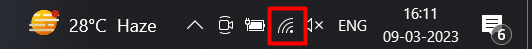 Click on the WiFi icon