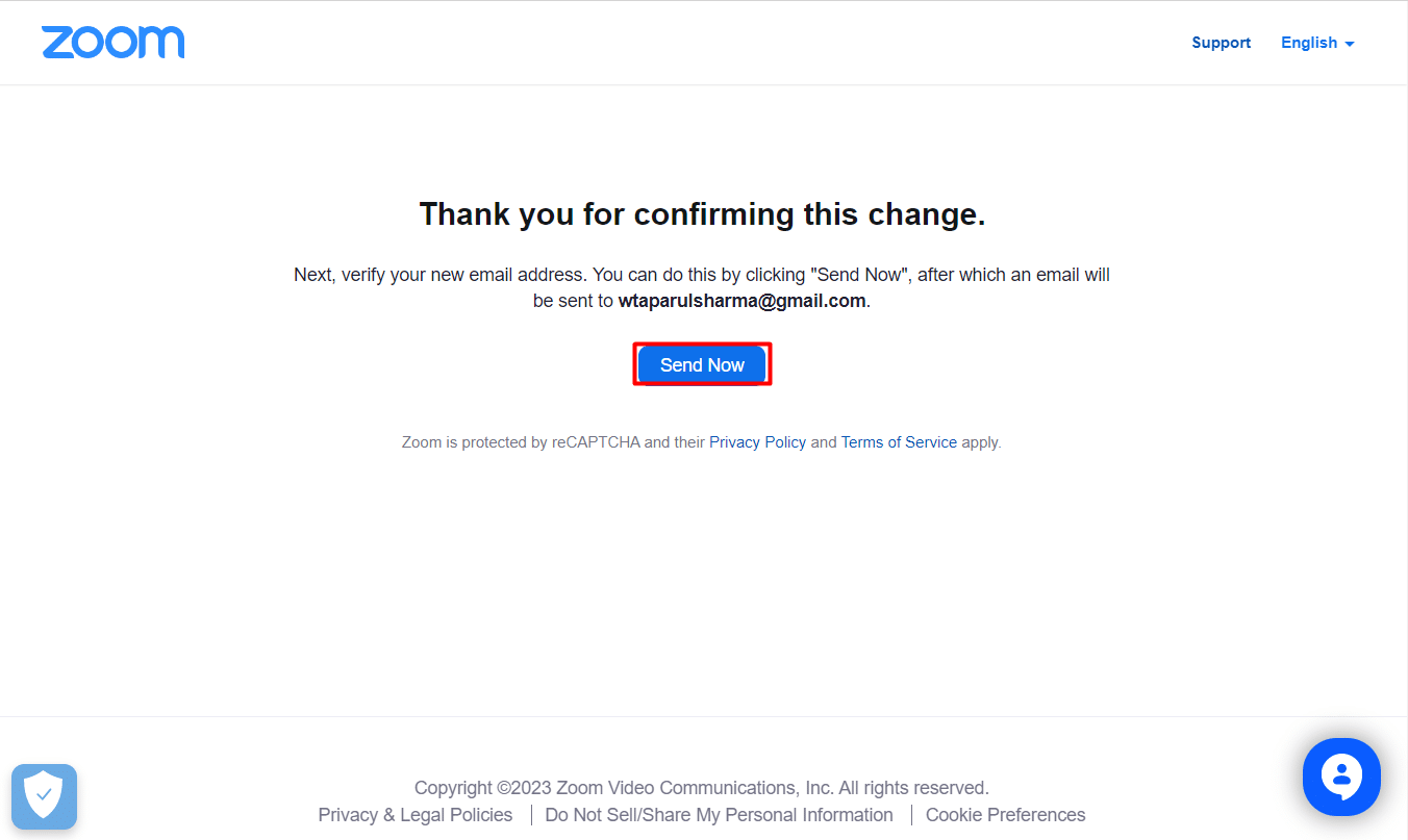select Send Now 
