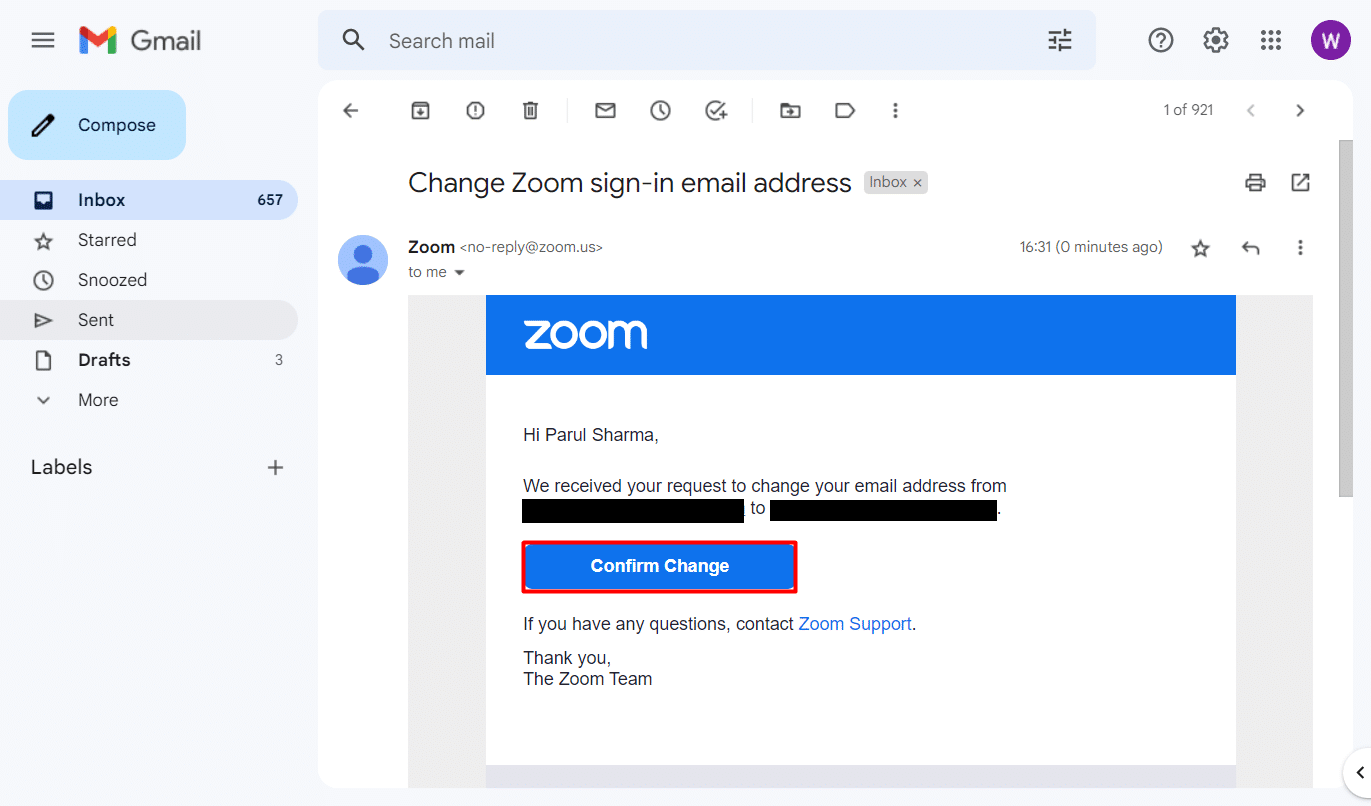 go to the Gmail of your new email address and choose Confirm Change. Fix Zoom Account Disabled Error