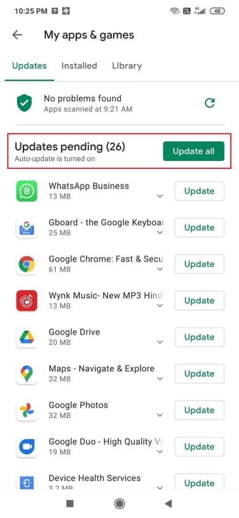Update Google Meet