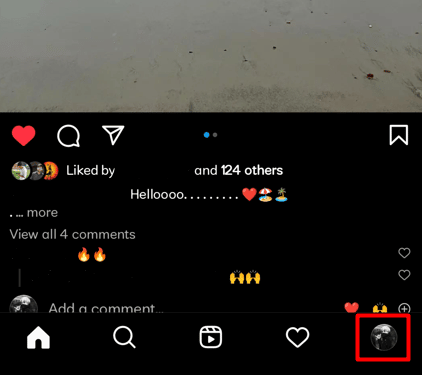 Tap on the profile icon