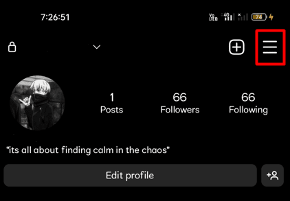 Tap on the hamburger icon in the upper-right-hand corner
