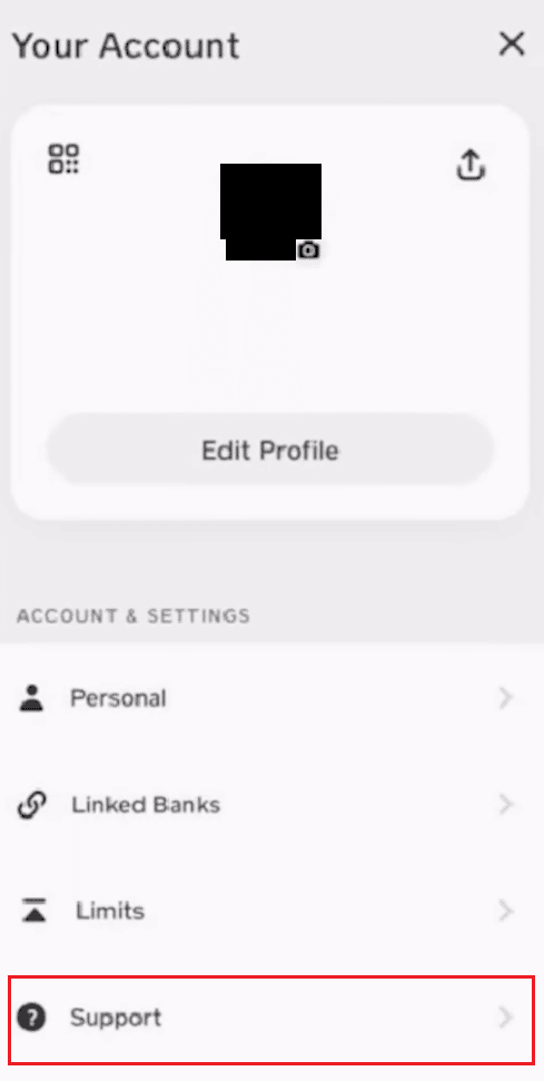 Tap on Support | How to Reopen Closed Cash App Account