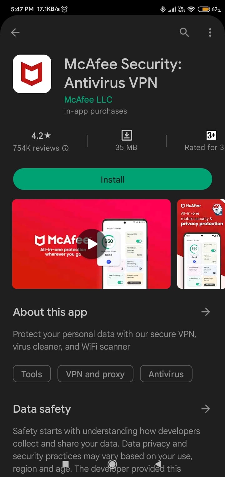 McAfee Security Antivirus VPN | signs your phone is hacked