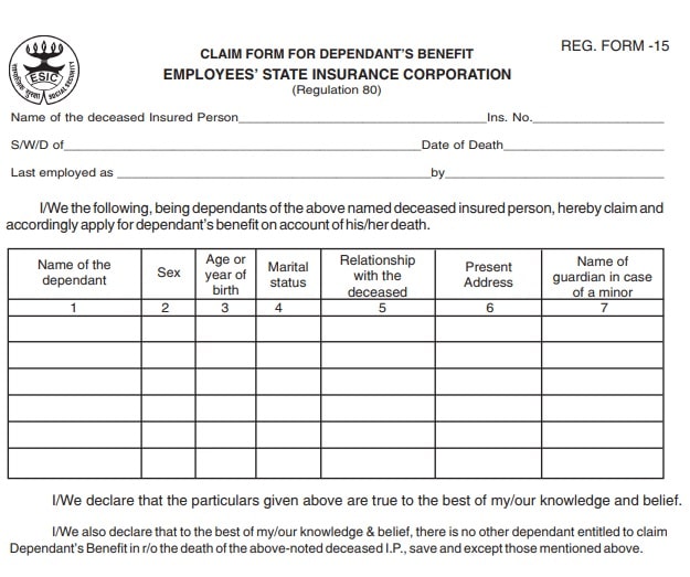 ESIC Dependent Benefit