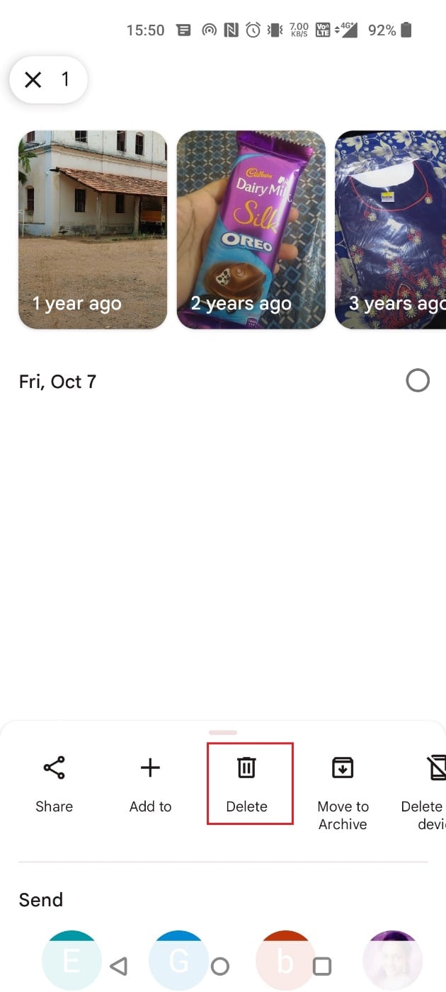 Long press the photo you want to delete and tap on Delete | How to Delete Google Auto Backup Pictures | stop Google Photos from saving photos