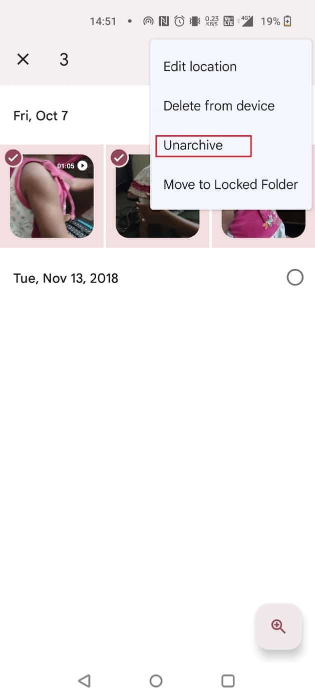 Tap on Unarchive