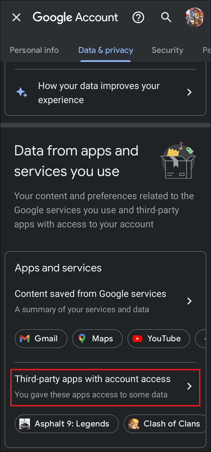 Scroll down and tap on Third-party apps with account access | How Do You Unlink a Call of Duty Account