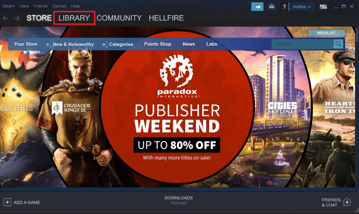 go to the Library tab