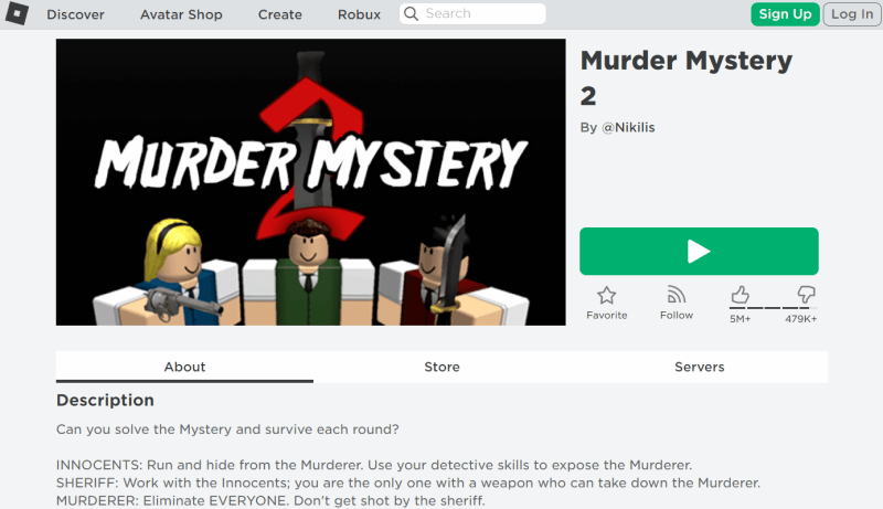 Murder Mystery 2 Roblox game