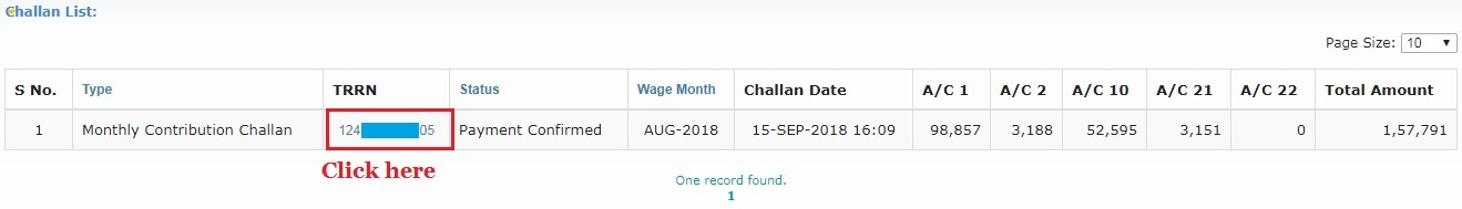 PF Paid challan download
