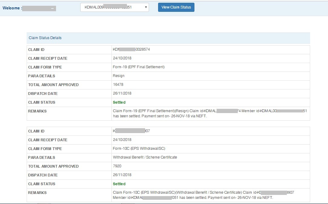 How to check PF claim status online
