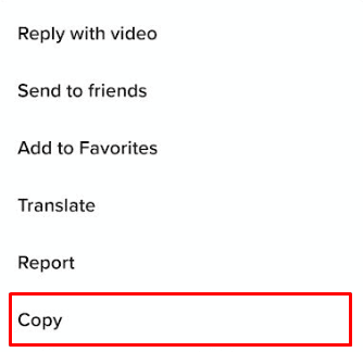 tap on Copy.