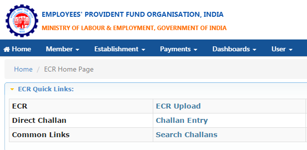 how to generate pf challan