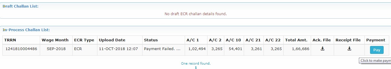how to generate pf challan
