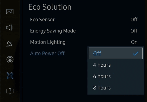 Turning Off the Power Saver samsung tv