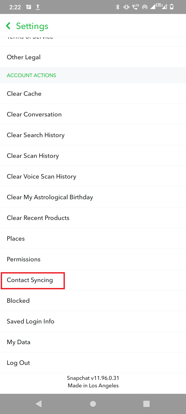 tap contact syncing