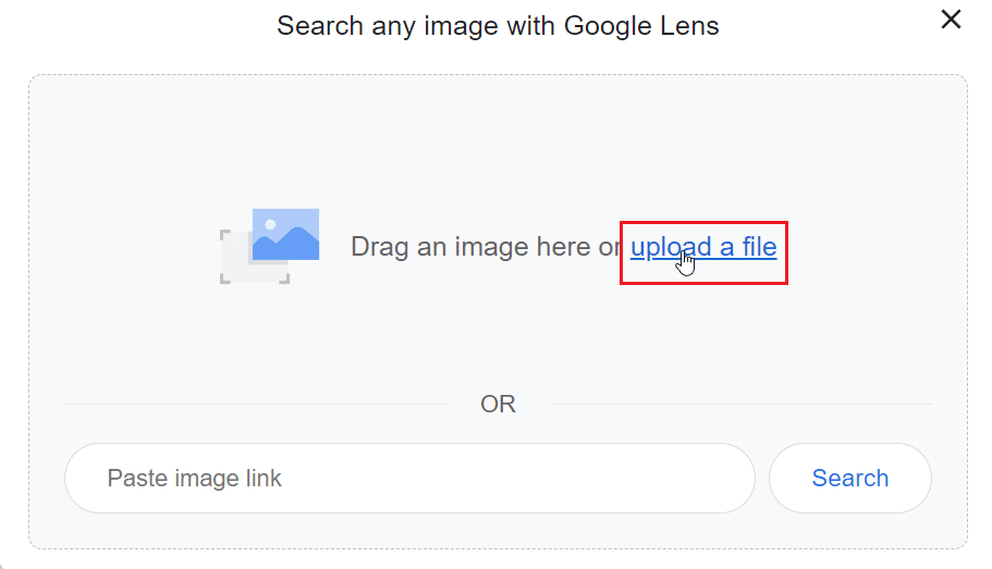 click upload an image