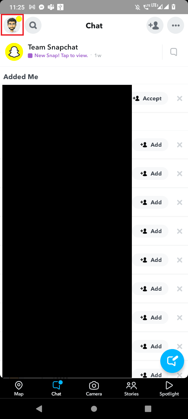 tap on profile picture