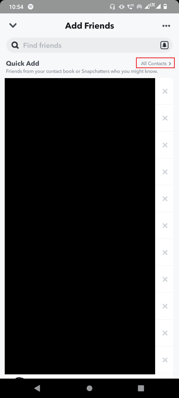tap all contacts