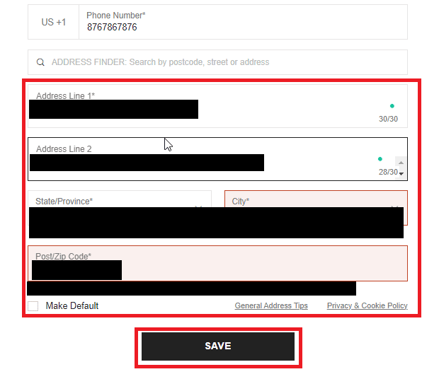 enter details and click save