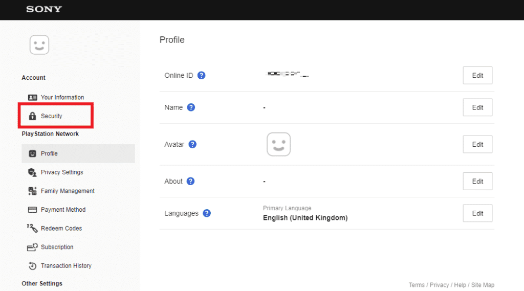 Click-on-the-Security-option-under-Account-PS4 | How to Sign Out of All Devices on PlayStation