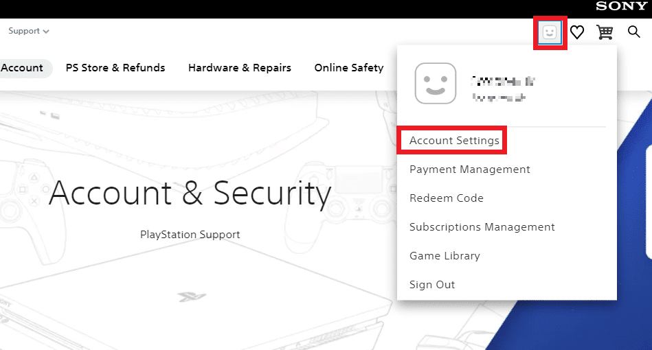 Profile icon - Account Settings | log out of your PlayStation account