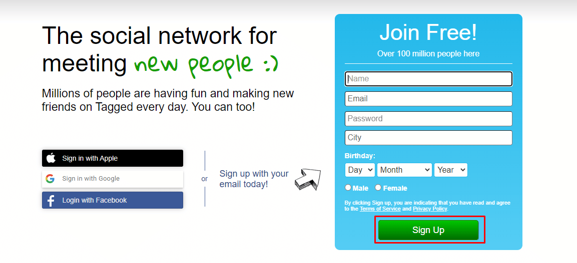 After filling out the form, submit the form by clicking on the Sign Up option. 