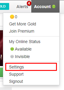 Then click on the Settings option under the Account option to access your tagged account settings. 