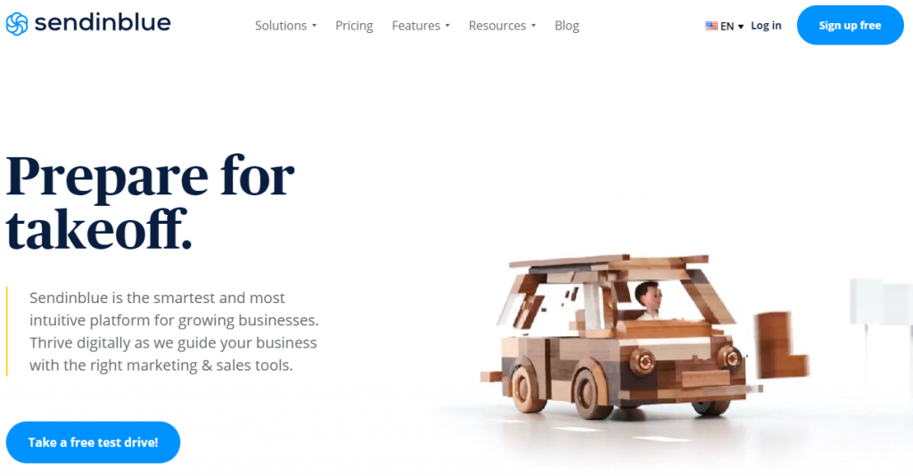 Sendinblue's official website.