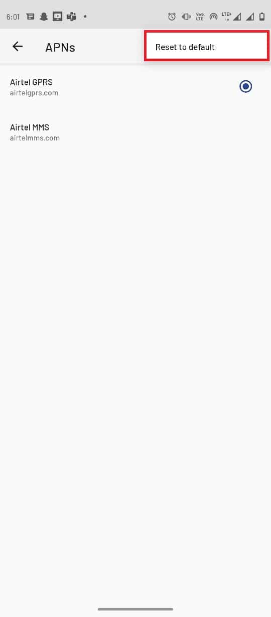 tap on Reset to default