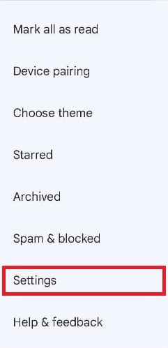 Messages settings