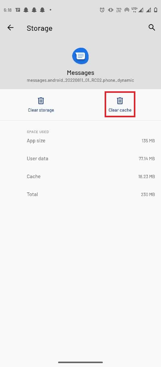 tap on Clear cache. Fix Unable to Send Message to Many Unsent Multimedia Messages