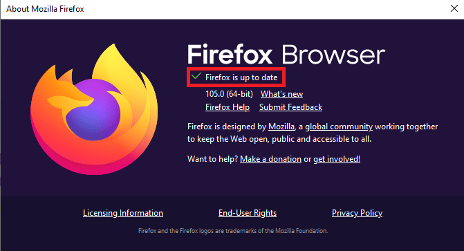 In a new dialog box that has appeared check the update status