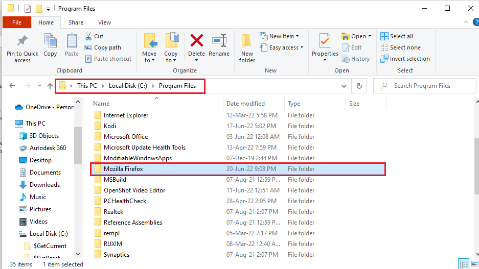 go to mozilla firefox folder location path