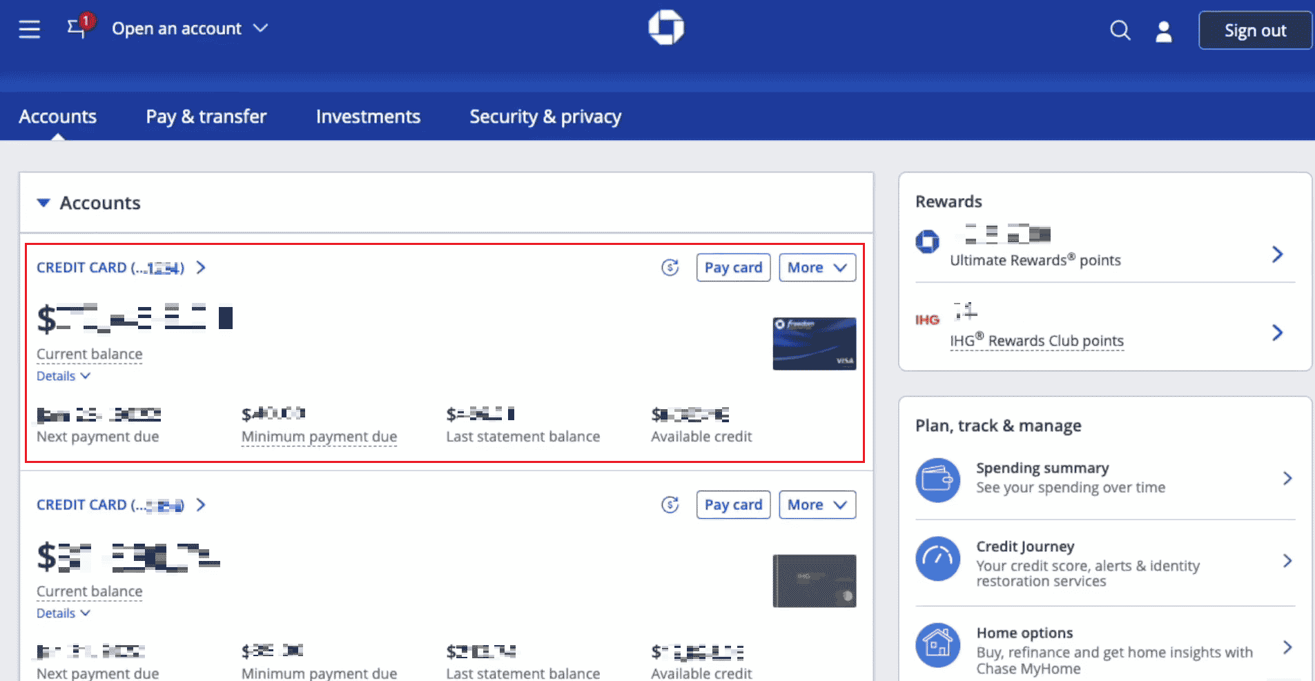 If the desired credit card shows up with all the details, like current balance, etc., that means it is active online | activate Chase debit card on Chase app