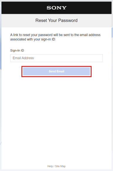 Enter your registered email and click on Send Email. | How to Change Phone Number on PS4